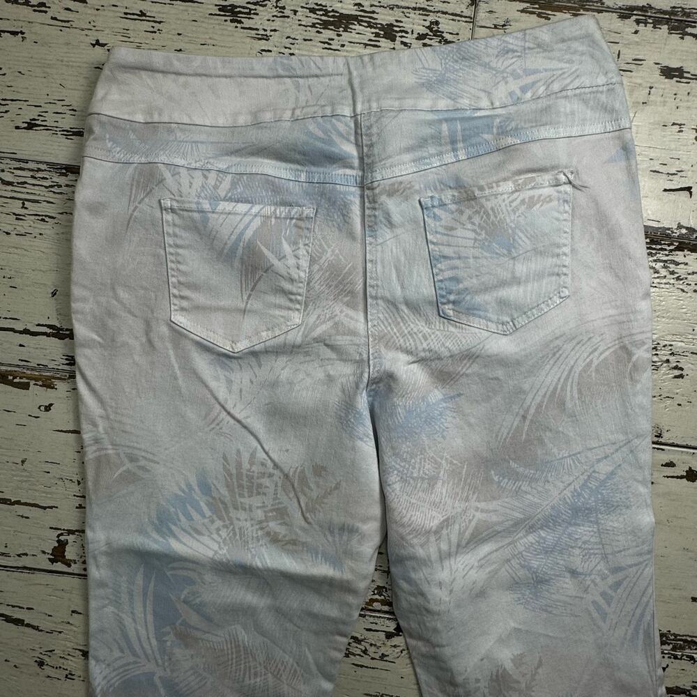 Westbound Tropical Leaf Printed Pants Sz 18W Cotton Blend Stretch Coastal Resort - Picture 2 of 9